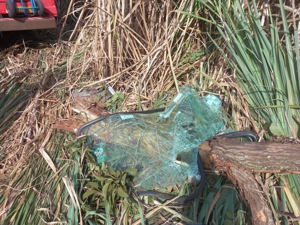 Foto 4 de 9 — Caminhão de bebidas perde controle e invade canavial de rodovia